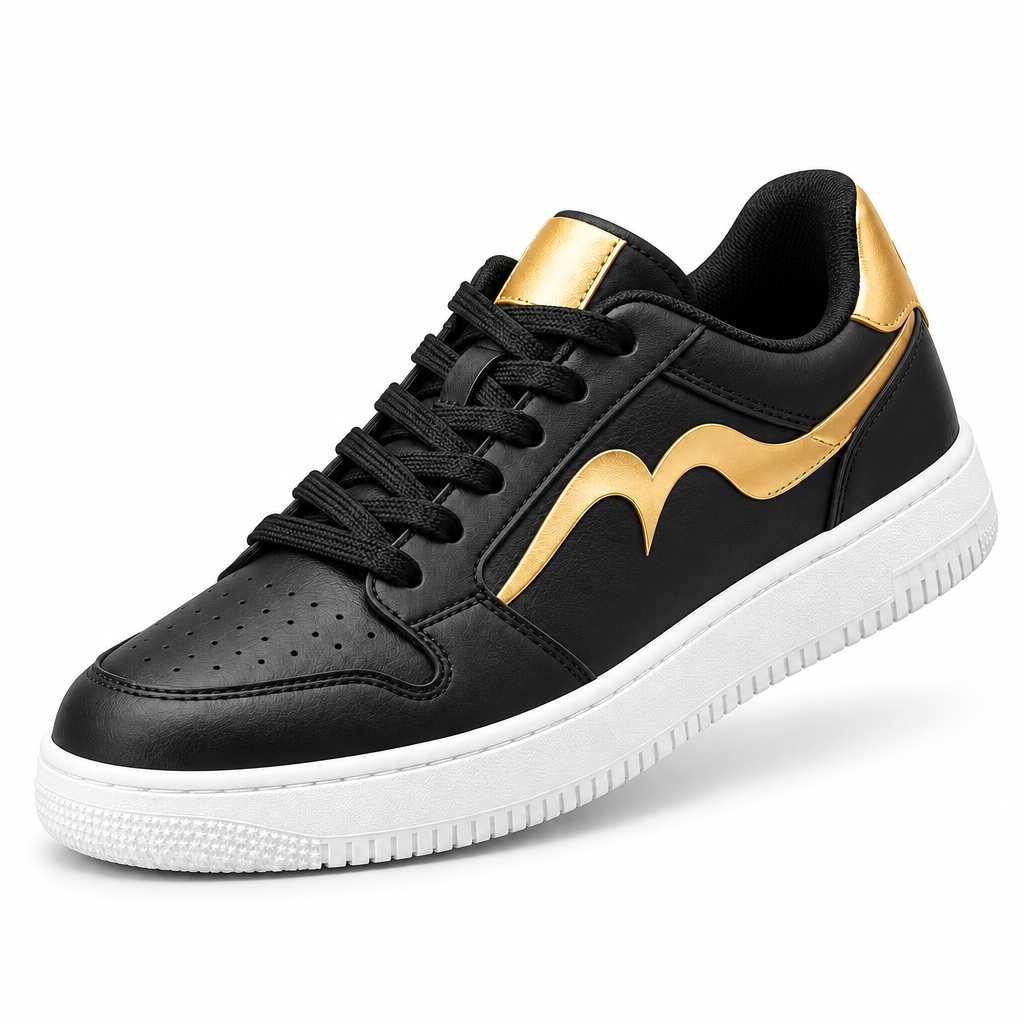 Meraldane™ Noir Gold Low-Top Sneakers