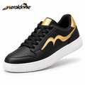 Meraldane™ Noir Gold Low-Top Sneakers