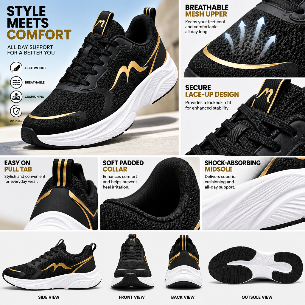 Meraldane™ Velocity Mesh Running Sneakers