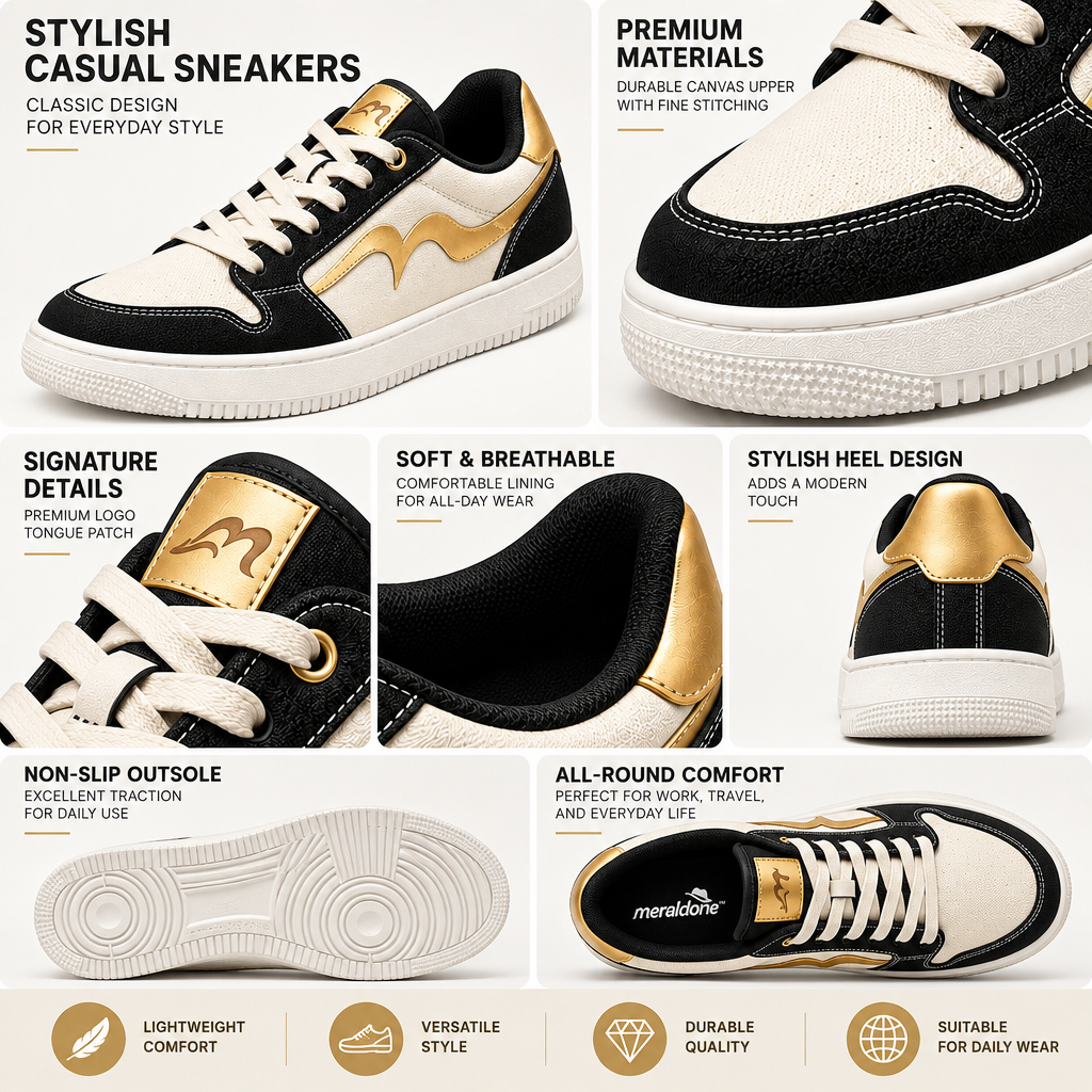 Meraldane™ Heritage Cream Low-Top Sneakers