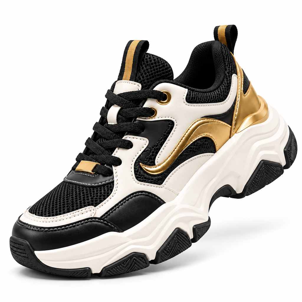 Meraldane™ Apex Gold Chunky Sneakers
