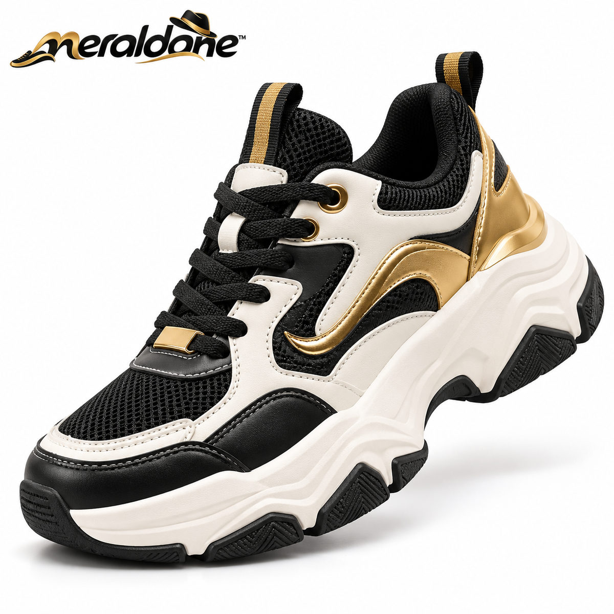 Meraldane™ Apex Gold Chunky Sneakers