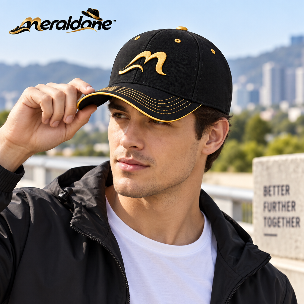 Meraldane™ Signature Gold-Trim Baseball Cap