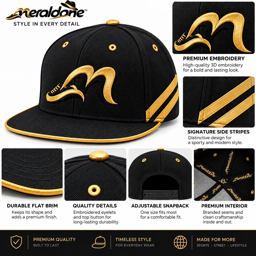 Meraldane™ Metro Gold Flat-Brim Snapback