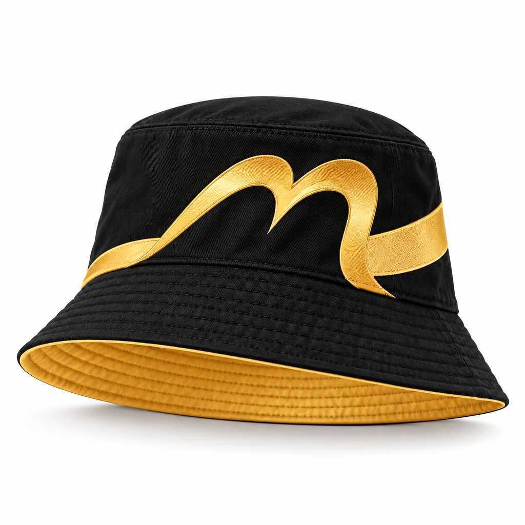 Meraldane™ Noir Gold Statement Bucket Hat