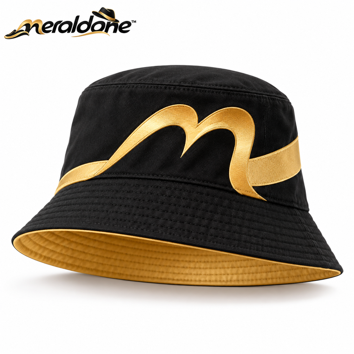 Meraldane™ Noir Gold Statement Bucket Hat