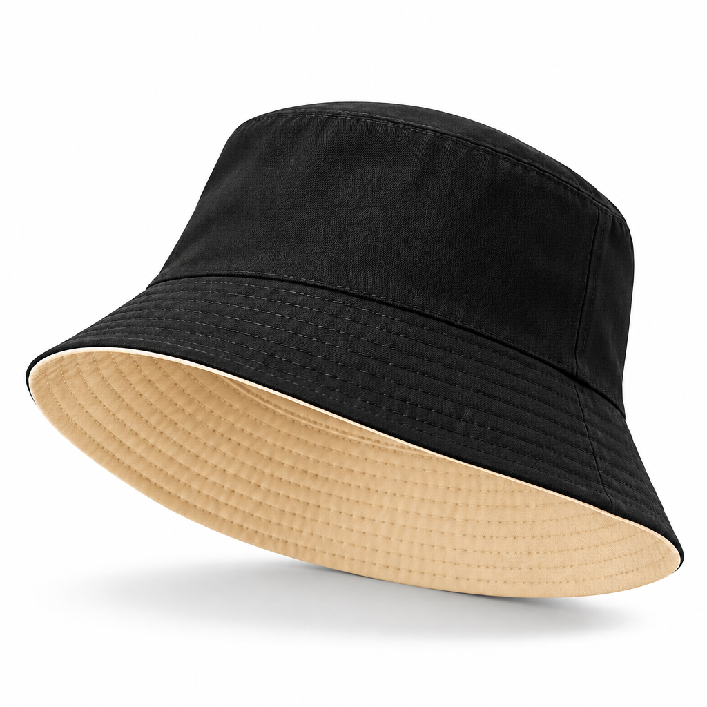 Meraldane™ Reversible Black & Sand Bucket Hat