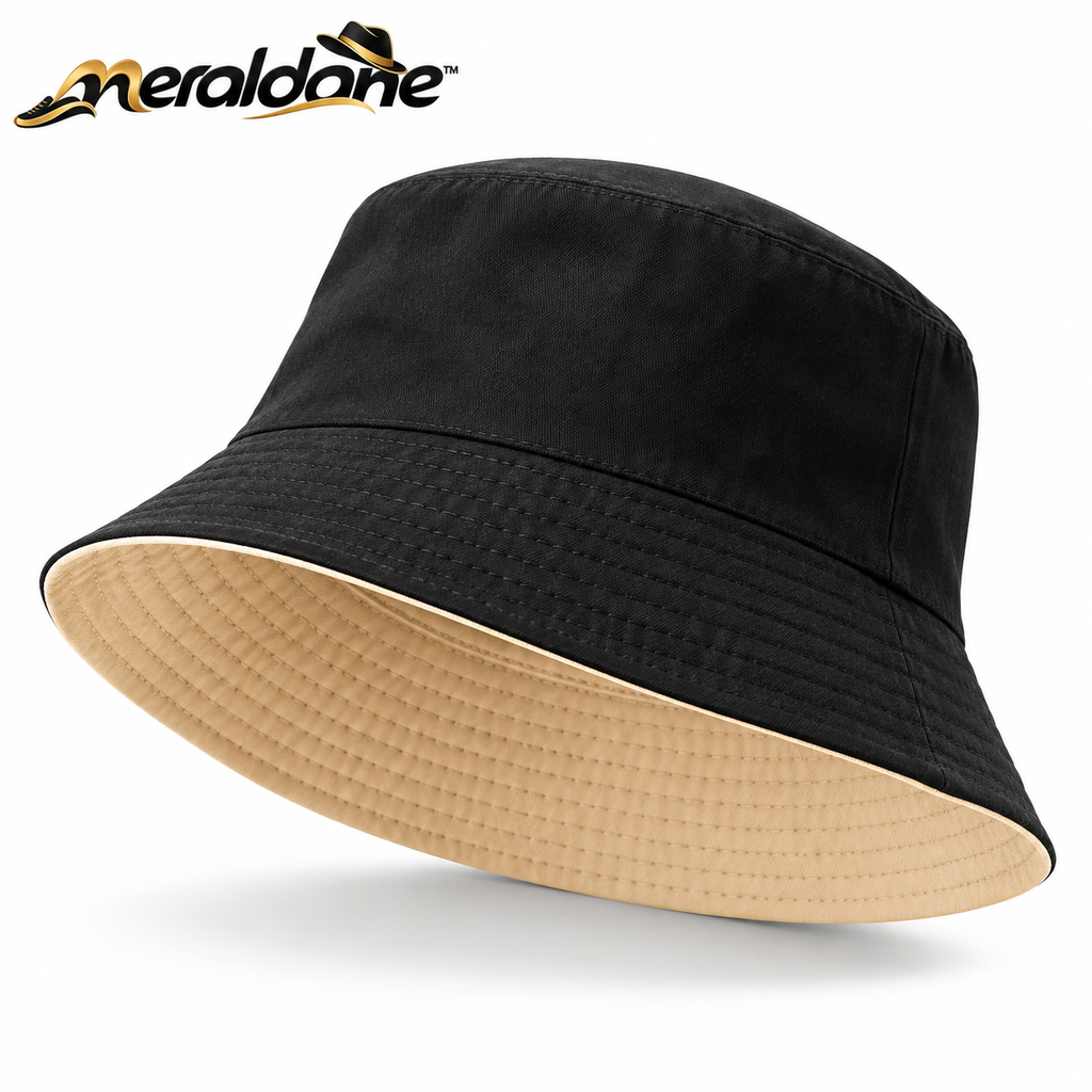 Meraldane™ Reversible Black & Sand Bucket Hat